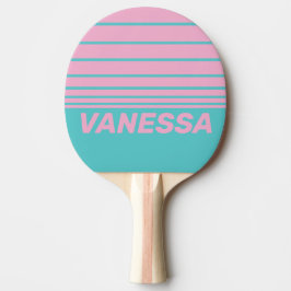 Retro South Beach Horizon-randig med namn Pingisracket