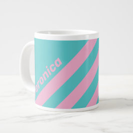 Retro South Beach-ränder med namn Jumbo Mugg
