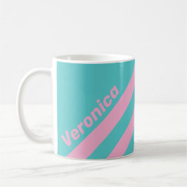 Retro South Beach-ränder med namn Kaffemugg