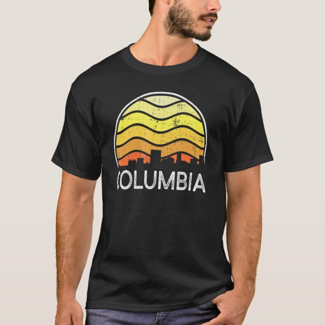 Retro South Carolina City Columbia Visitors Skylin T Shirt (Framsida)