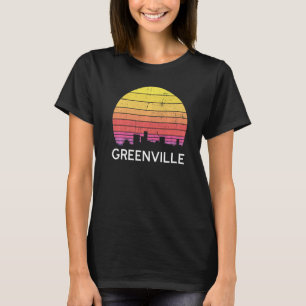 Retro South Carolina City Greenville Skyline Vinta T Shirt