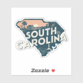 Retro South Carolina State Car Sticker Klistermärken