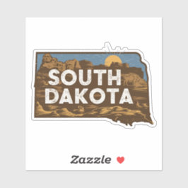 Retro South Dakota State Car Sticker Klistermärken