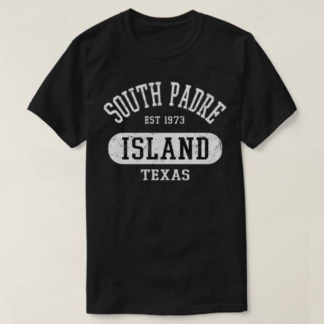 Retro South Padre Island TX Distress College Jer T Shirt (Design framsida)