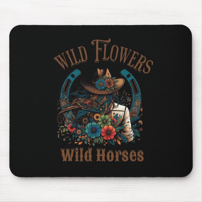 Retro Southern Sunset Cowgirl Vild Flowers - Vild Musmatta (Framsidan)