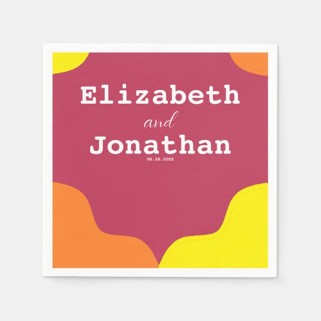 Retro Southwest Sunrise Bröllop Pappersservett (Framsidan)