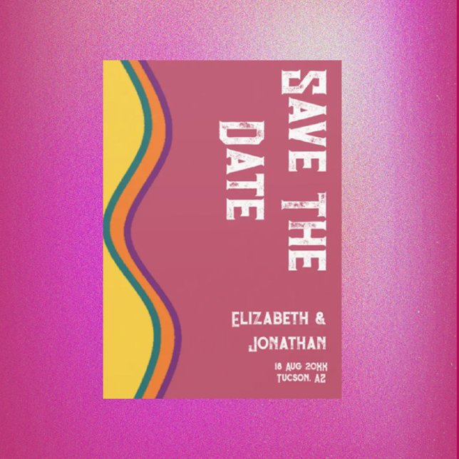 Retro Southwest Vågar Bröllop Spara Datumet (Skapare uppladdad)