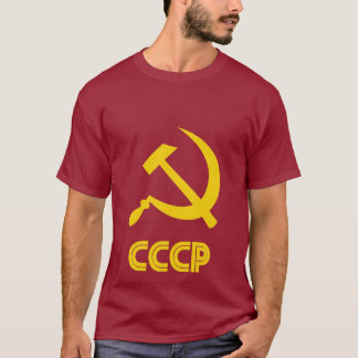 Retro sovjetgult på röd utslagsplats t shirt