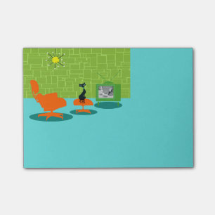 Retro Space Age Kattunge Post it Notes Post-it Block