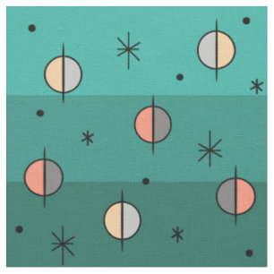 Retro Space Age Planets Stars Turcos Tyg