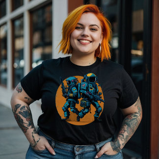 Retro Space-astronauter-Galaxy Rebel Fighter SciFi T Shirt