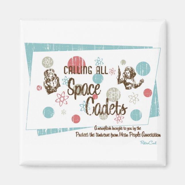Retro 'Space Cadets' Magnet (Framsidan)