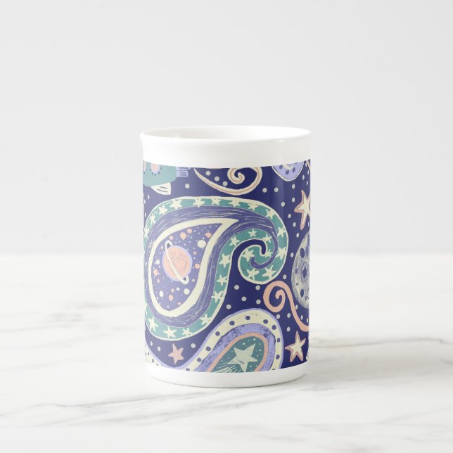 Retro Space Galaxy Design Benporslin Mugg (Framsidan)
