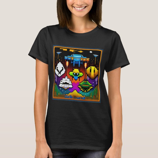 Retro Space Invaders T-Shirt (Framsida)