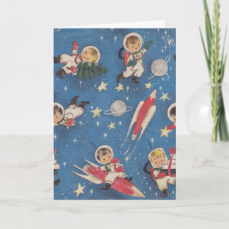 Retro Space-julkort Helgkort