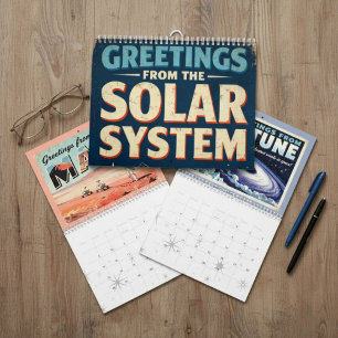 Retro Space-kalender - Hälsning från Planets Kalender