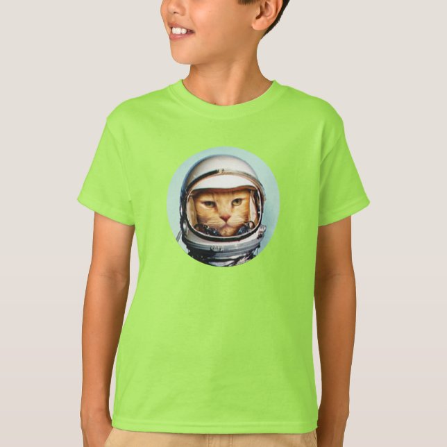 Retro Space-katt T-Shirt (Framsida)