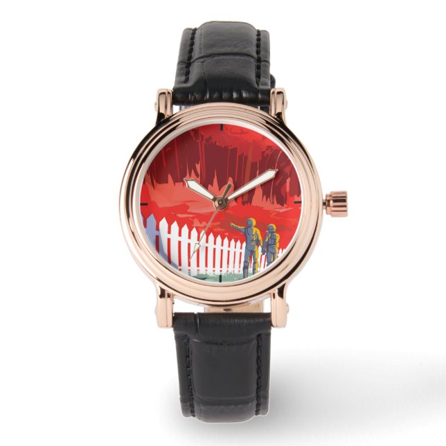 Retro Space Poster av Kepler-186f. Armbandsur (Framsida)