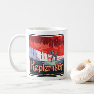 Retro Space Poster av Kepler-186f. Kaffemugg