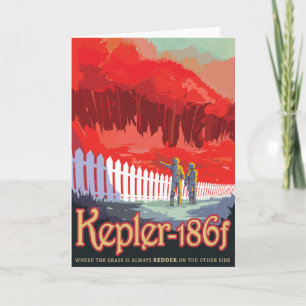 Retro Space Poster av Kepler-186f. Kort