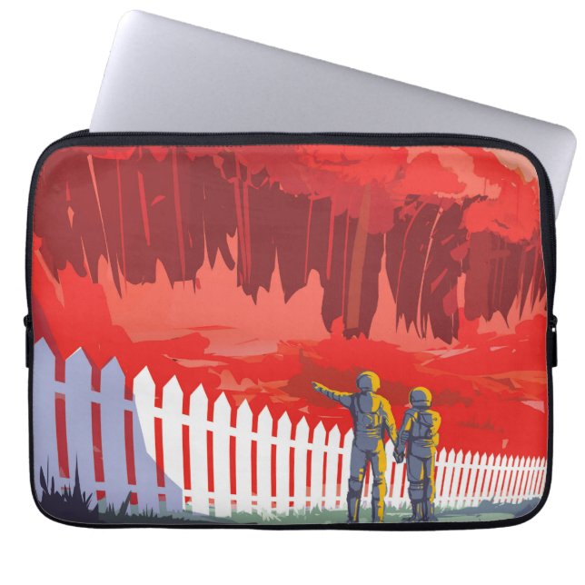 Retro Space Poster av Kepler-186f. Laptop Fodral (Framsidan)