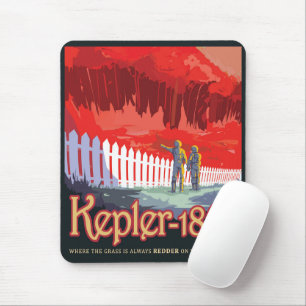 Retro Space Poster av Kepler-186f. Musmatta