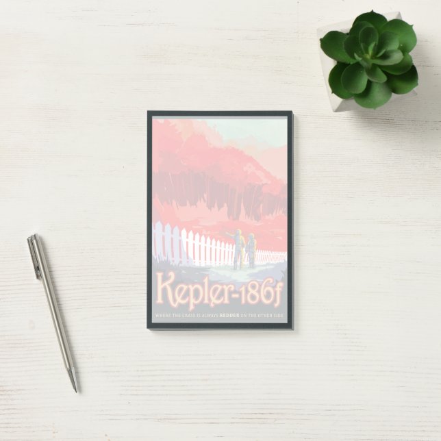 Retro Space Poster av Kepler-186f. Post-it Block (Kontor)