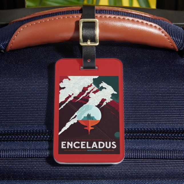 Retro Space Poster-Cassini Uppdrag till mättnad Bagagebricka (Framsida Insitu 2)