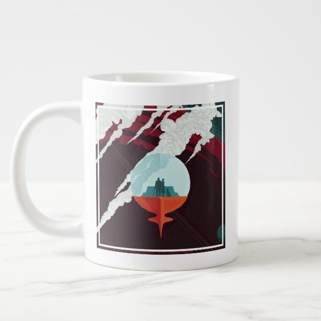 Retro Space Poster-Cassini Uppdrag till mättnad Jumbo Mugg (Vänster)