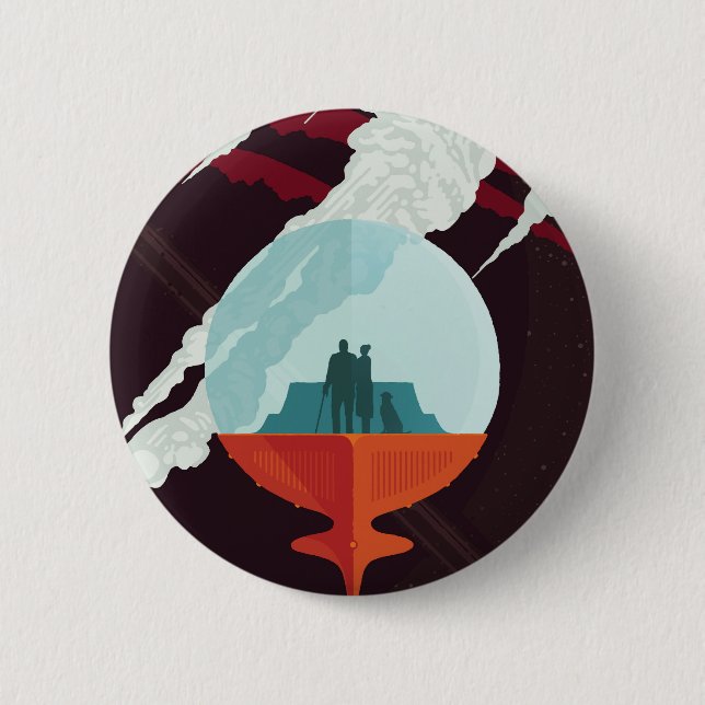 Retro Space Poster-Cassini Uppdrag till mättnad Knapp (Framsida)