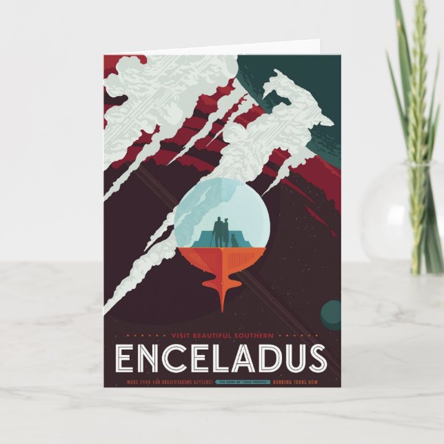 Retro Space Poster-Cassini Uppdrag till mättnad Kort (Framsida)