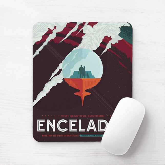 Retro Space Poster-Cassini Uppdrag till mättnad Musmatta (Med mus)