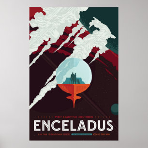 Retro Space Poster-Cassini Uppdrag till mättnad Poster