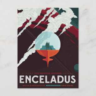 Retro Space Poster-Cassini Uppdrag till mättnad Vykort