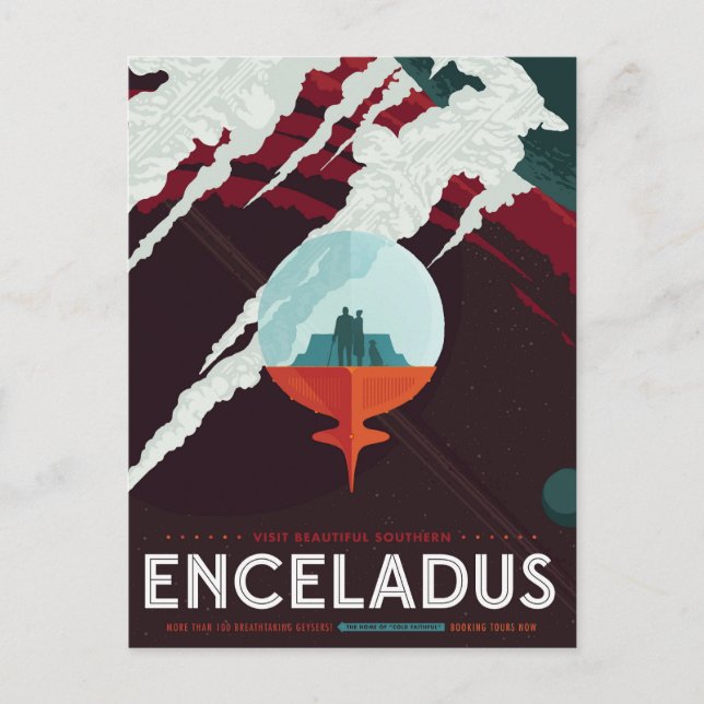 Retro Space Poster-Cassini Uppdrag till mättnad Vykort (Framsida)