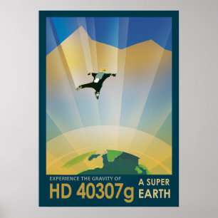 Retro Space Poster en Toppens grovhet