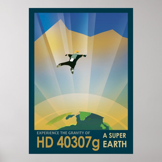 Retro Space Poster en Toppens grovhet (Framsidan)