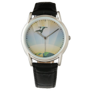 Retro Space Poster en Toppens grovhet Armbandsur