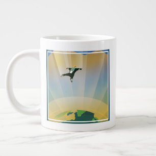 Retro Space Poster en Toppens grovhet Jumbo Mugg