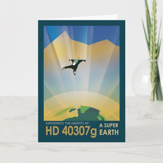 Retro Space Poster en Toppens grovhet Kort (Framsida)