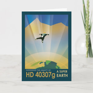 Retro Space Poster en Toppens grovhet Kort