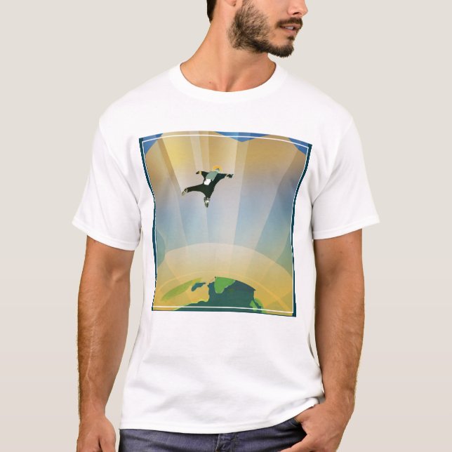 Retro Space Poster en Toppens grovhet T Shirt (Framsida)