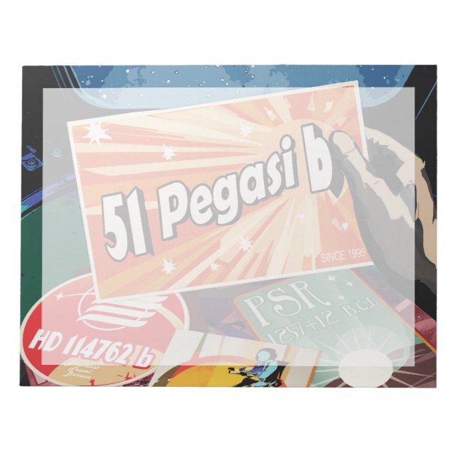 Retro Space Poster-Exoplanet Discovery 51 Pegasi B Anteckningsblock (Framsida)