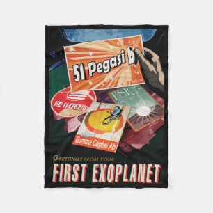 Retro Space Poster-Exoplanet Discovery 51 Pegasi B Fleecefilt