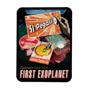Retro Space Poster-Exoplanet Discovery 51 Pegasi B Magnet