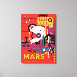 Retro Space Poster - Mars Exploration Program. Canvastryck