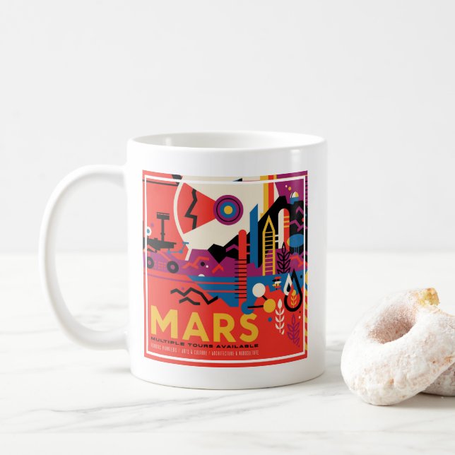 Retro Space Poster - Mars Exploration Program. Kaffemugg (Med munk)