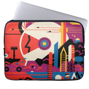 Retro Space Poster - Mars Exploration Program. Laptop Fodral