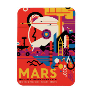 Retro Space Poster - Mars Exploration Program. Magnet