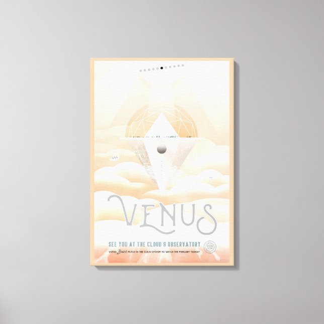 Retro Space Poster-observatoriet i solsystemet Canvastryck (Framsida)